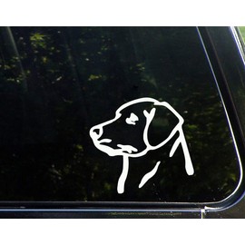 UUSticker 4x3.75Inch Lab Head Labrador Retriever Head Vinyl Decal Sticker Labradoodle Cars Trucks Vans Walls Laptop White