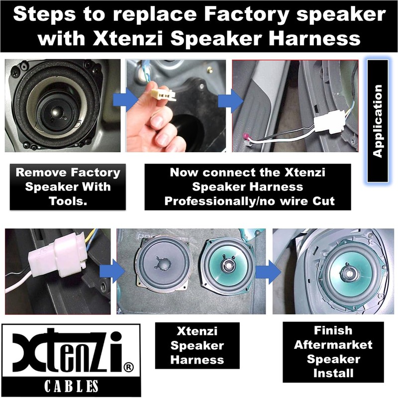 Xtenzi 2 Pair Car Speaker Harness Set Compatible with Ford