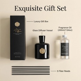 Oud & Bergamot Reed Diffuser, Long Lasting Essential Oil Fragrance