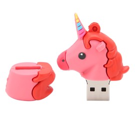 USB 2.0 Flash Drive Pink Cartoon Appearance Data Storage Tool Practical Gift for Family Friend128GB