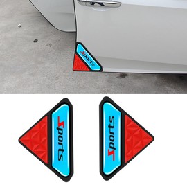 DUSCOKE 2PCS Glow in the Dark Car Door Protector Edge Guards – Anti-Collision Car Front Doors Corner Protector, Self-Adhesive Scratch Guard Sticker Universal Decoration for SUV Truck Cars (Red/Sports)