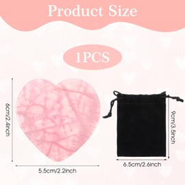 KFHENSOMR Rose Quartz Crystals 60 mm Heart Stone Large Healing Crystals Gifts for Women Natural Reiki Gemstone Polished Heart Shaped Rocks Meditation Valentines Gifts Hand-Polished