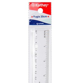 Kathay 86420100 Plastic Ruler, 20 cm, Transparent, Perfect for School Use