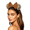 Bmobuo Leopard Print Mouse Ears Headband for Women, Brown Fuzzy