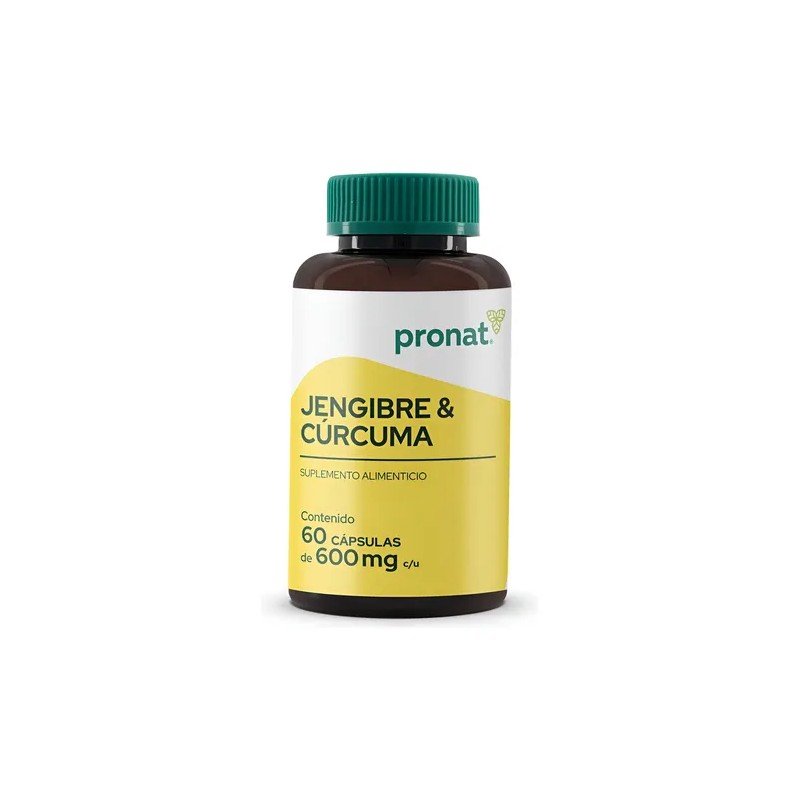 Suplemento Jengibre Curcuma (60 Caps) - Pronat
