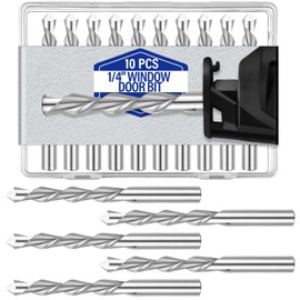 Tondiamo 10pcs 1/4" Drill Bits Drywall Cutting Bit Hss Twist Drill Bits Router Tools Cut Window and Door Openings in Drywall for Use with Spiral Saw