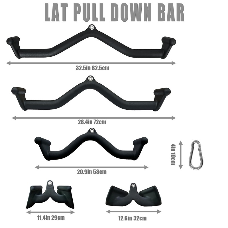 BLUSLM Lat Pull Down Bar T bar Row Attachment，V Bar