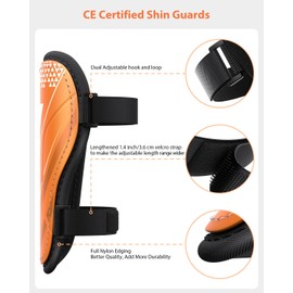 AirsFish Children's Football Certified Shin Pads, Lightweight, Durable, Non-Slip Shin Pads with Adjustable Straps, High-Strength Shin Pads, Football, for Boys and Girls