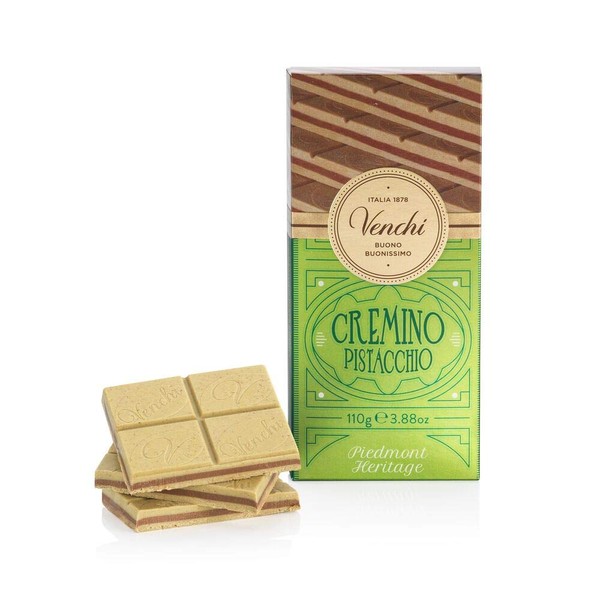 Venchi - Pistachio Cremino Chocolate Bar with Gianduja, 3.88oz - Gluten Free