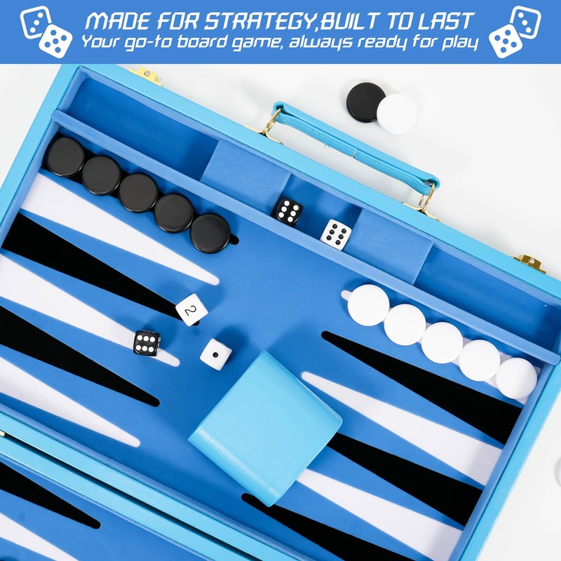 Froggod Travel Backgammon Sets for Adults – 15 Inch Premium