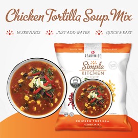 READYWISE - Simple Kitchen, Chicken Tortilla Soup, 16 Servings, MRE, Gluten Free, Food, Soup Mix, for Events, Hiking, Emergency Food Supply, Camping Essentials, or Daily Use, 1 Pack
