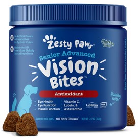 Zesty Paws Eye Supplement for Dogs - Vision Support with Antioxidants & Omega 3 Fatty Acids - 90 Chews
