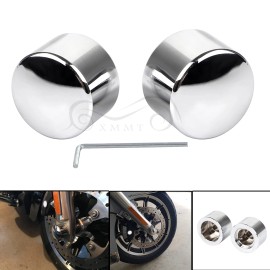 Unbranded Chrome Front Axle Cap Nut Covers For Harley Road King FLHR FLTR 00-07 Low Rider