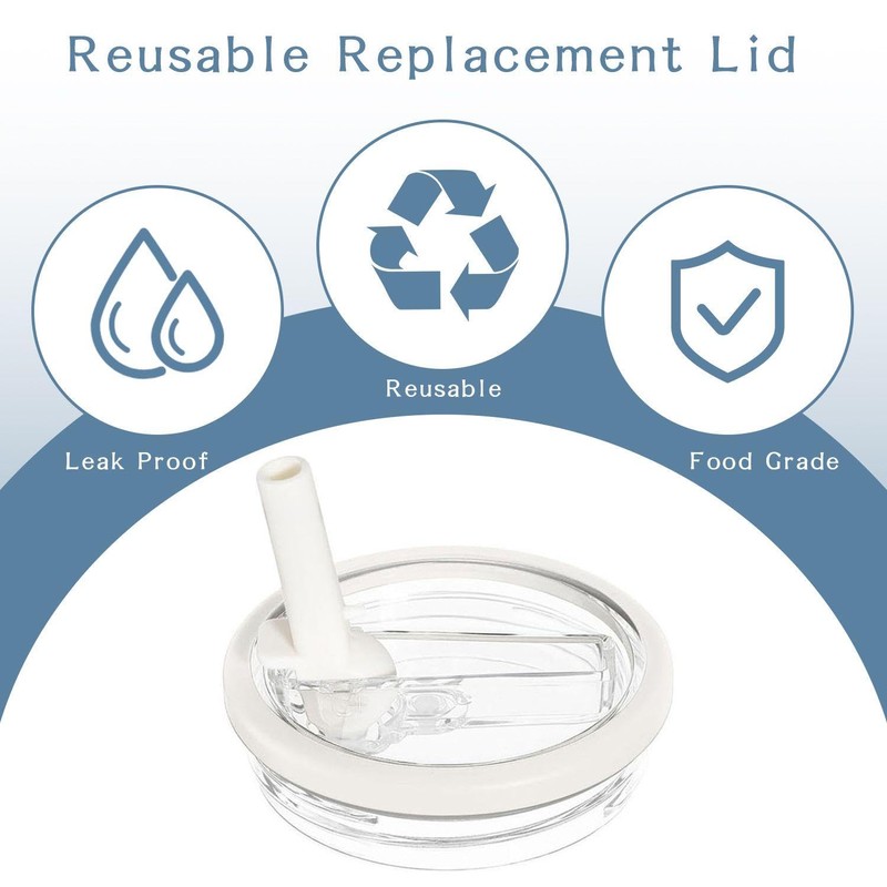 Pack of 2 cup lids, 2 straw plugs and 2