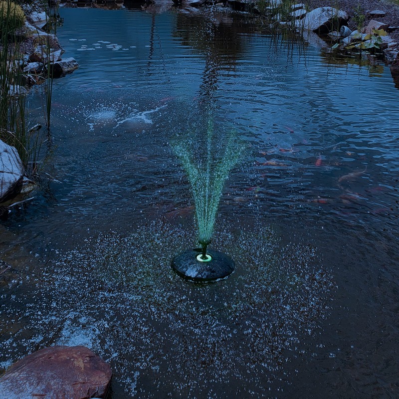 HALF OFF PONDS Small Floating Fountain – 750 GPH Pump
