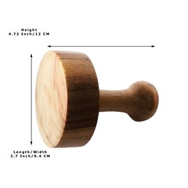 Sahishnu Online & Marketing Wooden Potato Masher Roti Chapati Press, Roti Bhakri or Khaki on Tawa Press Size 4