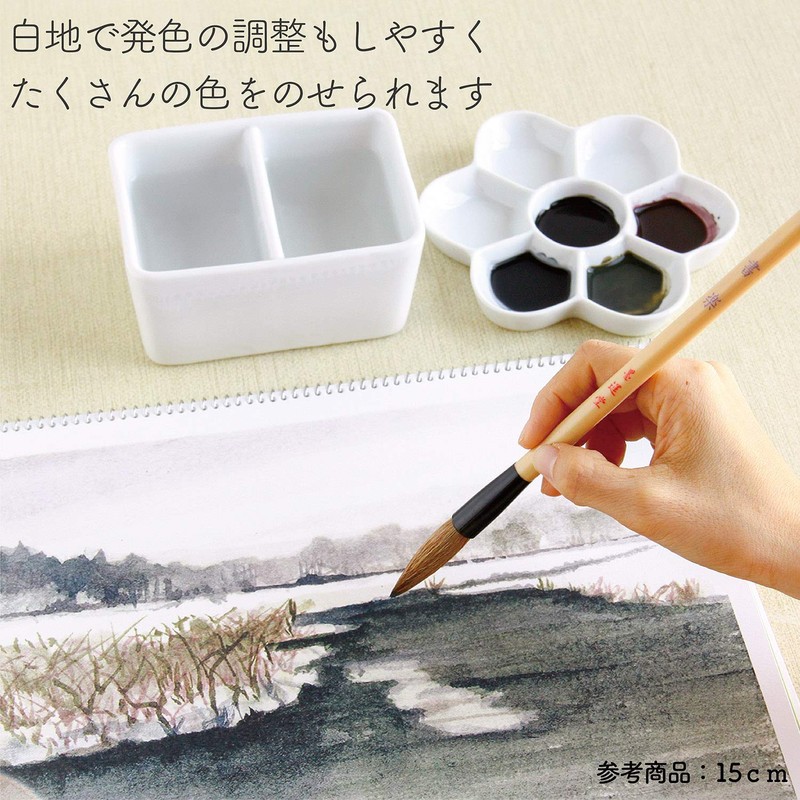 Ink luck temple pottery plum dish 13.5 pack