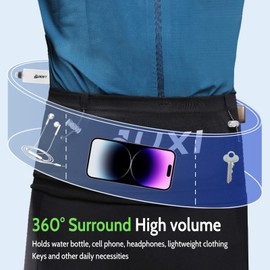 laufgürtel handy,Tianher Multifunktionale Atmungsaktive Verdeckte Gestrickt Hüfttasche Unisex laufgurt Joggen laufgürtel Geeignet für Wanderung Laufen Radfahren Jogging Schwarz(M)