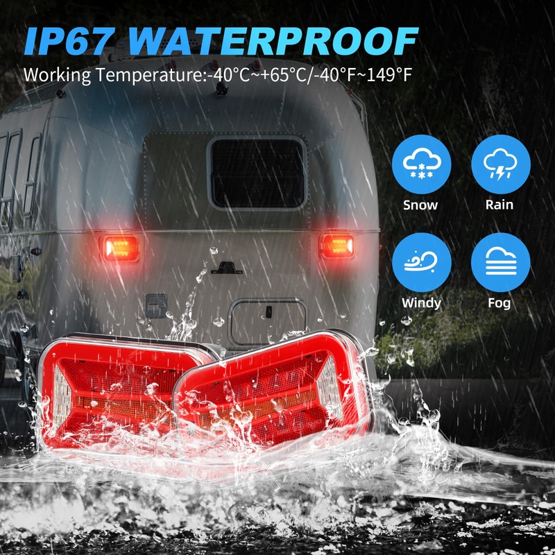 SUPAREE Wireless Magnetic Trailer Tail Lights Kit, LED Rechargeable Tow