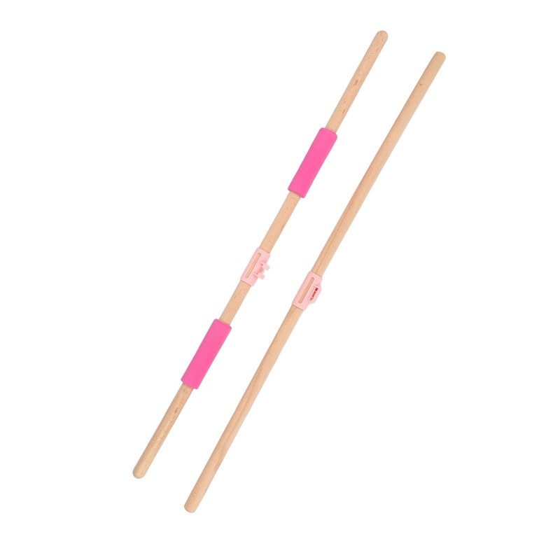 2pcs 31.5in Length Yoga Training Stick Beechwood Open Shoulder Back