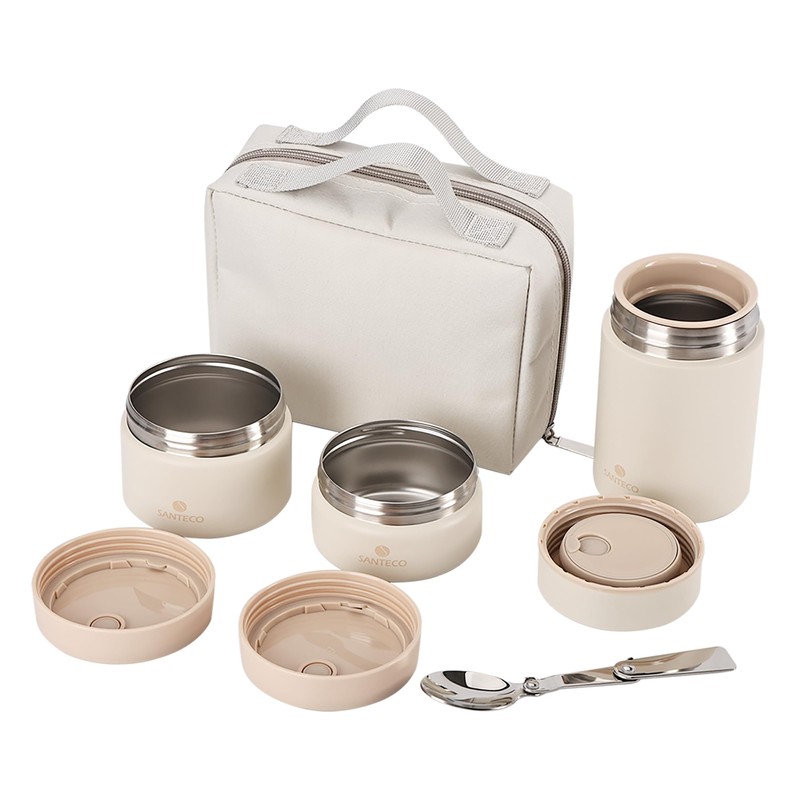 SANTECO Vacuum Insulated Soup Jar Set (Cream)