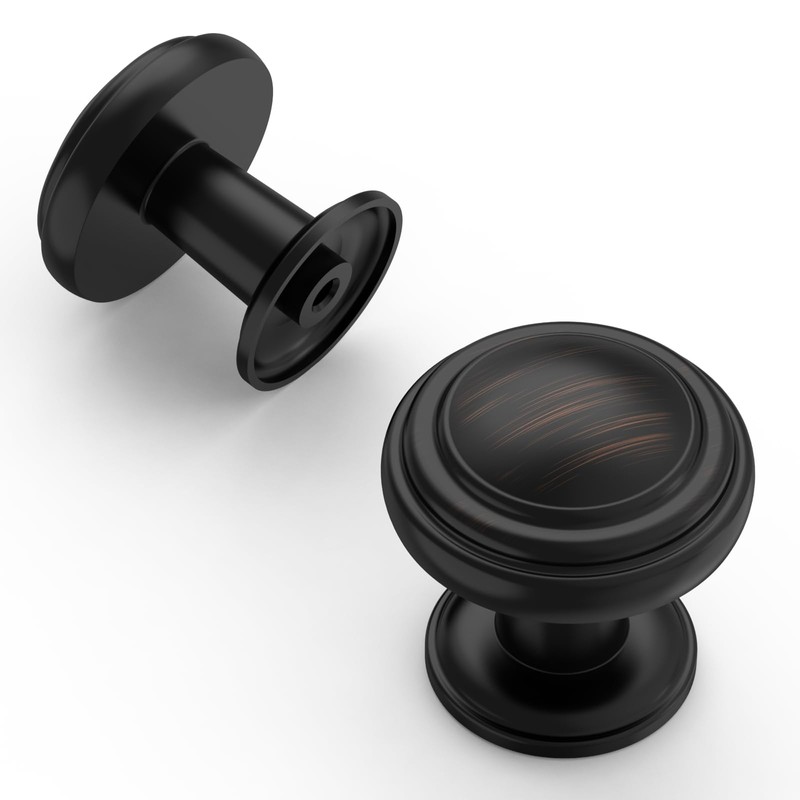 Amerdeco 10 Pack Oil Rubbed Bronze Cabinet Knobs Single Hole
