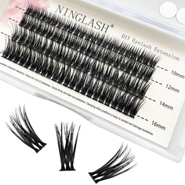 Lashes Clusters Ninglash R5 D Curl DIY Eyelash Extension, 92 Pcs Individual Lashes Extensions, Soft Natural Lightweight 10/12/14/16mm Mix Resuale Eyelash Cluster Lashes for Home use …
