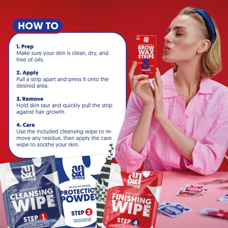 ANDbeauty Eyebrow Wax Strips for Women, Perfect for Eyebrow Shaping,