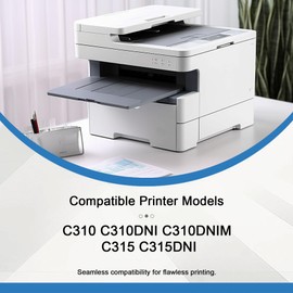 C310 / C315 High Capacity Toner Cartridge Set (4-Pack, BK/C/M/Y) - Compatible 006R04356 006R04357 006R04358 006R04359 Toner Cartridge Replacement for Xerox C310 C310DNI C310DNIM C315 Color Printer