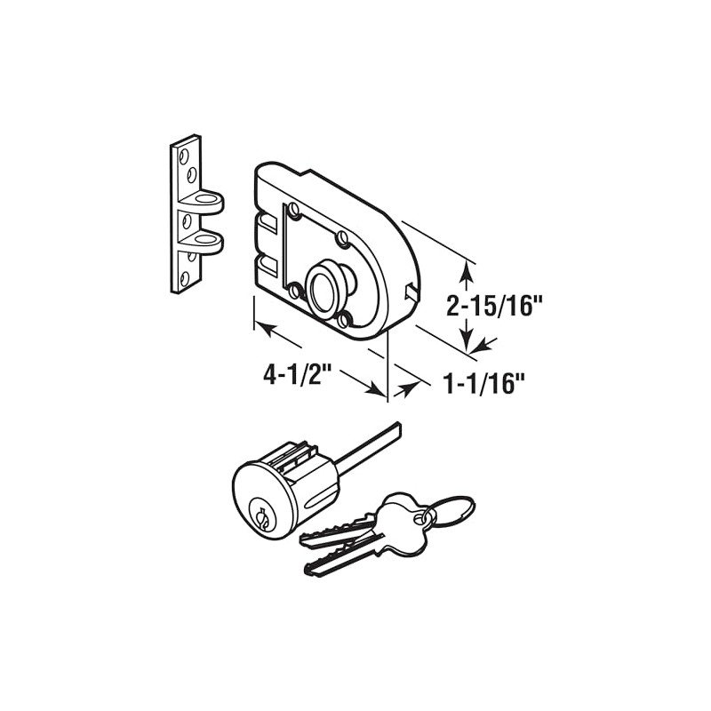 Prime-Line U 10530 Single Cylinder Solid Bronze Jimmy-Resistant Door Lock