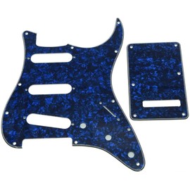 Dopro 11 Hole Strat SSS Pickguard ST Back Plate Trem Cover for USA/Mexican FD Strat Blue Pearl
