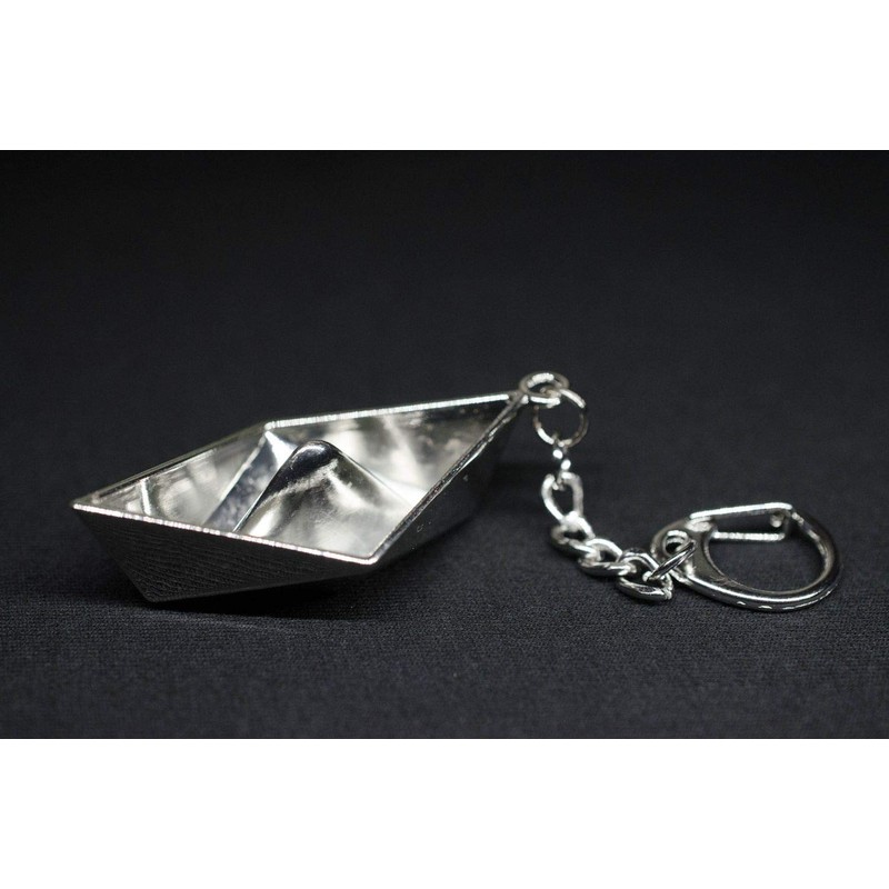 Origami Paper Boat Ship Sailing Vessel Boat Keychain Mini Bling
