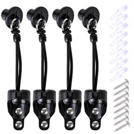 Universal 3-Pack Bungee Pull Ring End Cap Kit,Replacement Shade Parts for Exterior Sun Shades Outdoor/Indoor Roller up Blinds (Black)