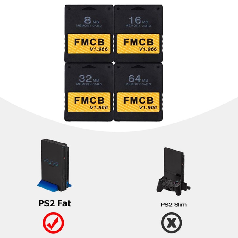 PS2 Fat FMCB Free McBoot Card v1.966, Memory Card for