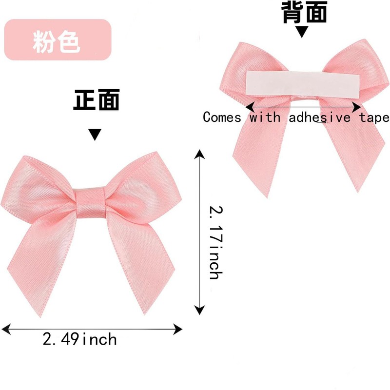 24pcs Satin Ribbon Twist Tie Bow Pre Tied Bow Crafts