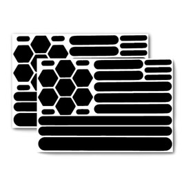 SAMCOS Reflective Stickers, Set of 2, Waterproof, Black Reflective Tape, Night Security, Reflector Seals, Multiple Shapes, Strollers, Bicycles, Motorcycles, Motorbikes, Helmets, Car Body, Car