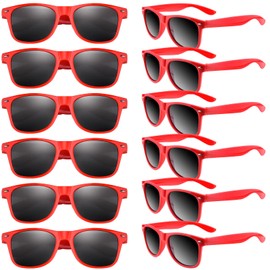 TUPARKA 12 Pack Sunglasses Party Favors Bulk Party Toys, Goody Bag Favors for Birthday Party Beach Pool Wedding Party Supplies, Red