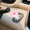 lasuroa Car One-Touch Start Button, Pink Flower Car Starter Cover