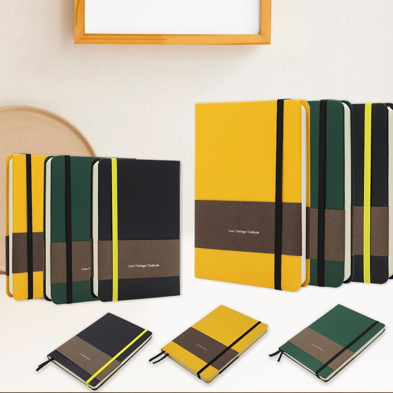 TUNJILOOL A6 Notebook, 2Pack Journal Leather Hardcover 192 Pages Thick