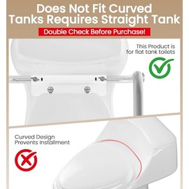 HOMLAND Toilet Safety Rail for Seniors with Adjustable Height & Width, Toilet Safety Frame with Handles, 350LB Aluminum Toilet Support Rail for Handicap and Disabled, Grey