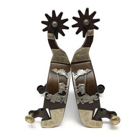 AJ Tack Men's Antique Brown Team Roping Spurs