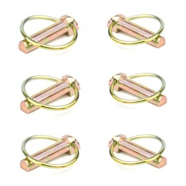 10MM/0.39 Inch Heavy Duty Lynch Pin Assortment Kit Trailer Pins 3 Point Hitch Pins Lock Pin for Tractor,Trailers,Mowers and Various Metal Protections ,0.394" x 1-3/4" 6PCS