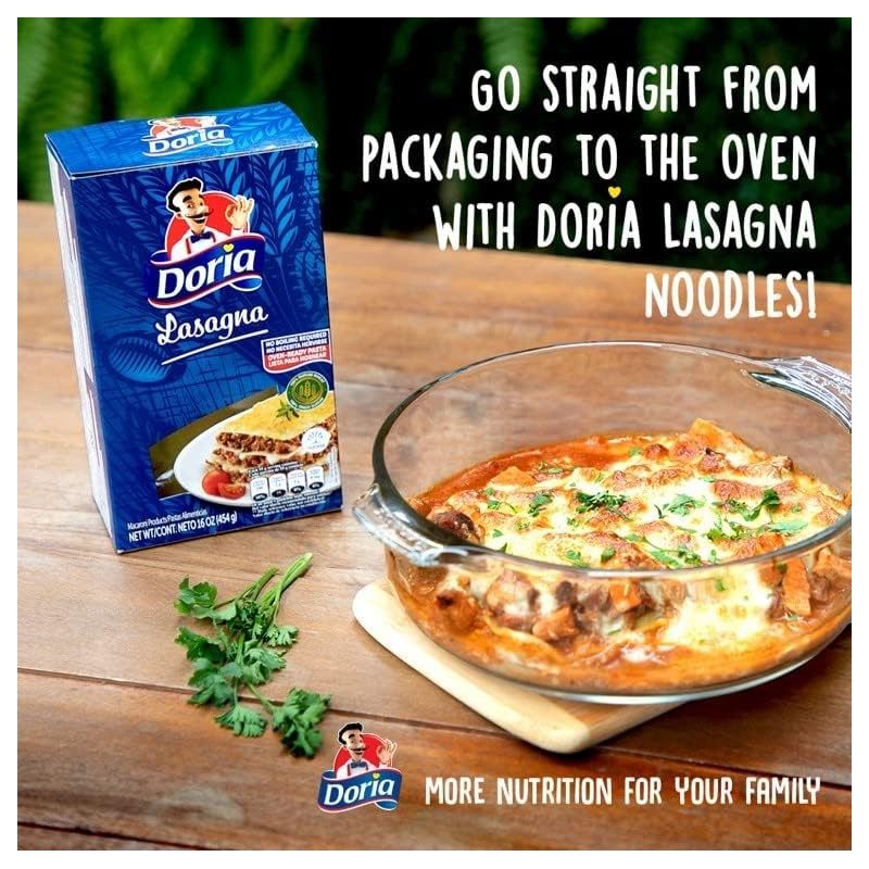 Doria Lasagna, Pasta with Durum Wheat Semolina, 16 oz (Pack