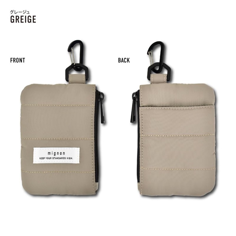 Mignon act0012 Pass Case, Periodicals, Quilting, Padding, Pass Pouch, Carabiner,