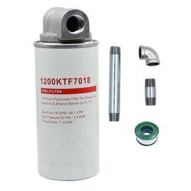 1200KTF7018 Fuel Filter Assembly for Transfer Pump FR112 FR1210G FR610G 18 GPM 3/4" with 1200KTG9075 Filter Head and 3/4” ST Elbow and 3/4 x 7” Nipple