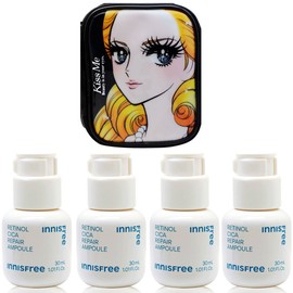 Innisfree Retinol Cica Trace Ampoule 30ml (4 pieces + Kiss Me Pouch) / 이니스프리 레티놀 시카 흔적 앰플 30ml (4개+키스미 파우치)