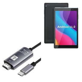 BoxWave Cable Compatible with IWEGGO Android 11 Tablet CP80 (8 in) - SmartDisplay Cable - USB Type-C to HDMI (6 ft), USB C/HDMI Cable for IWEGGO Android 11 Tablet CP80 (8 in) - Jet Black