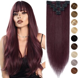 Clip-in Real Hair Extensions, Soft Hair Extensions, Straight, 8 Pieces, 18 Clips, High-Quality Human Hair