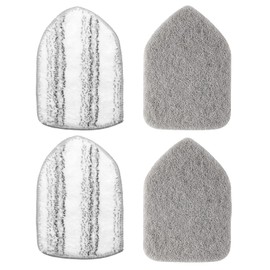 SetSail Scouring Pads Microfiber Cloth Refill 4 Pack, for SetSail Tile and Bathtub Scrubber Brush Heavy Duty Scrubbing Sponge Scratch Free Reusable for Cleaning Bathroom Kitchen Walls Tub Tiles Sink