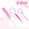 3pcs Topsy Tail Hair Tool, Pink Hair Looping Tool with
